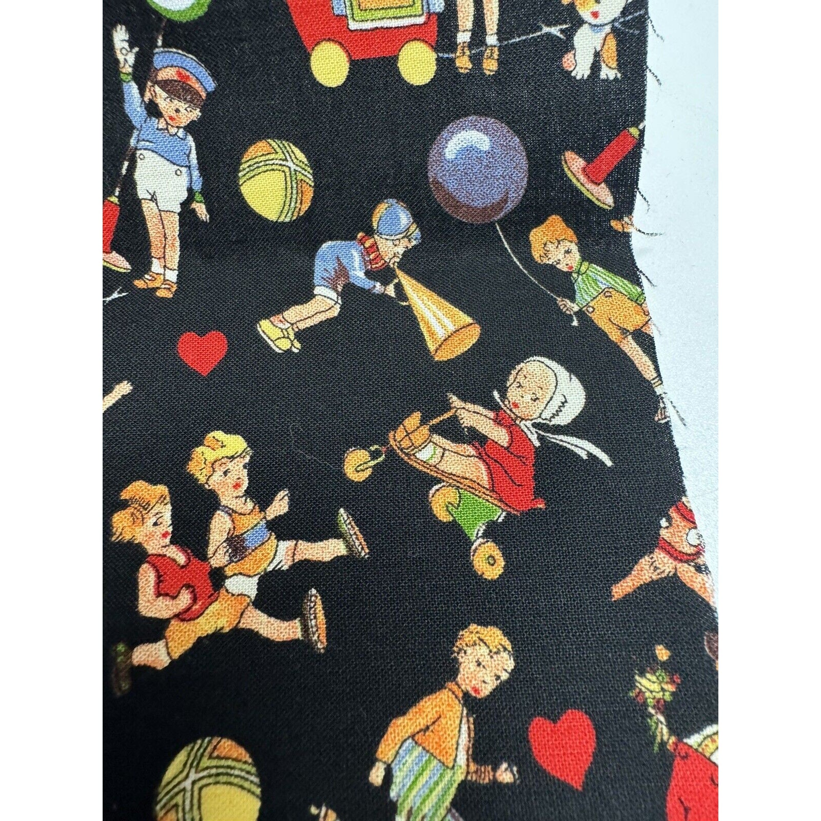 VINTAGE NEW Michael Miller C-221 Quilting Fabric 45"X18" Kids Donkies Baloons