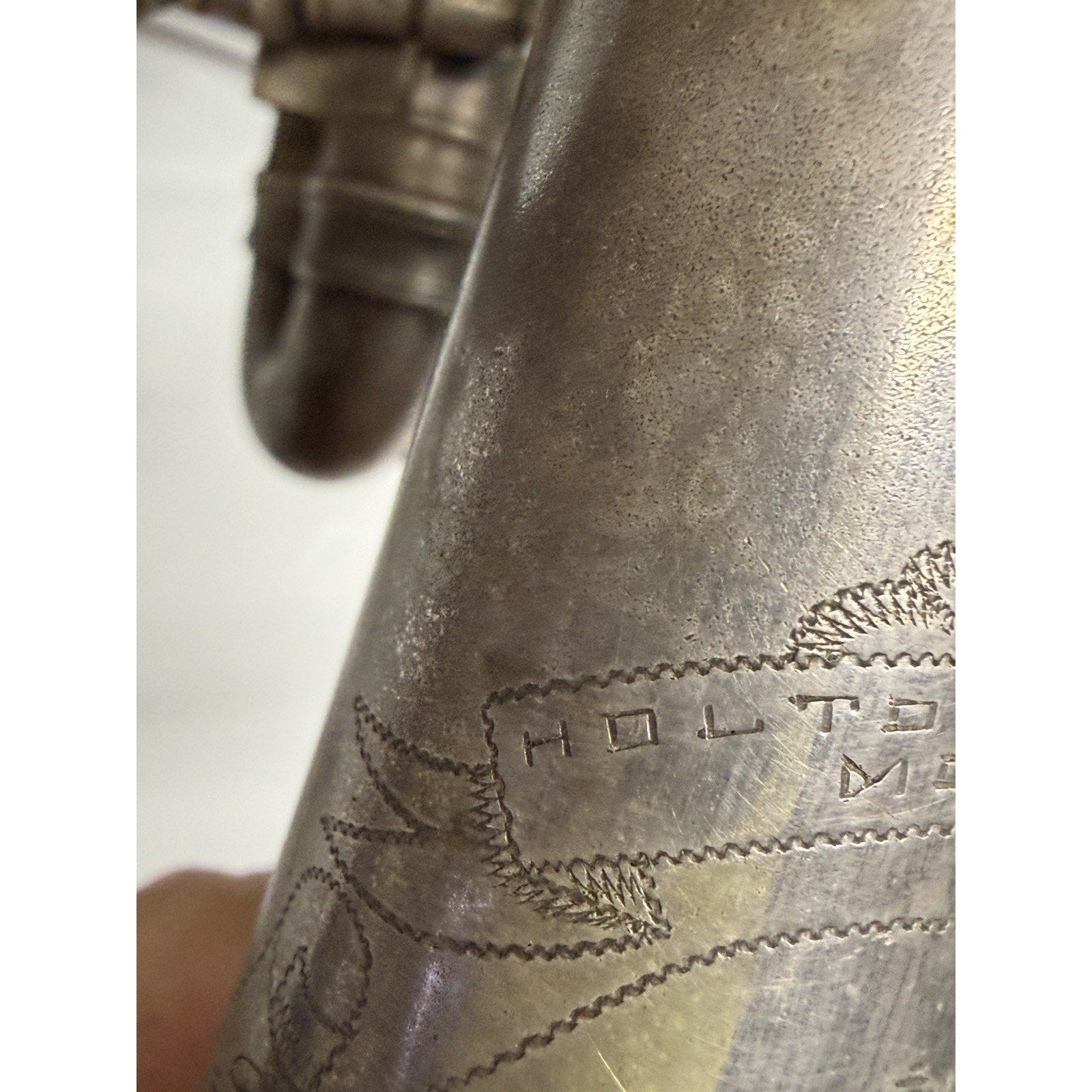 VINTAGE 1920s Frank Holton Clarke H-C Cornet & Case Elkhorn Wis Silver Plate