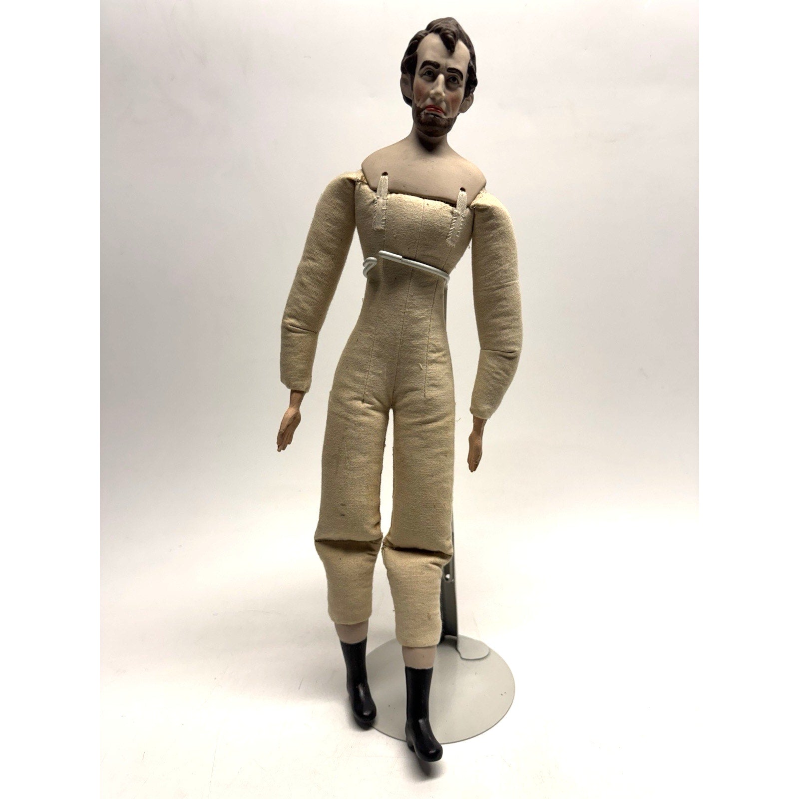 Vintage Kaiser Chicago Porcelain Doll Abraham Lincoln With Stand 16"