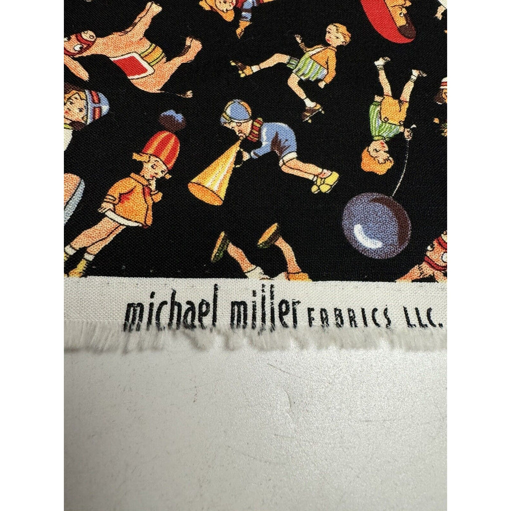 VINTAGE NEW Michael Miller C-221 Quilting Fabric 45"X18" Kids Donkies Baloons