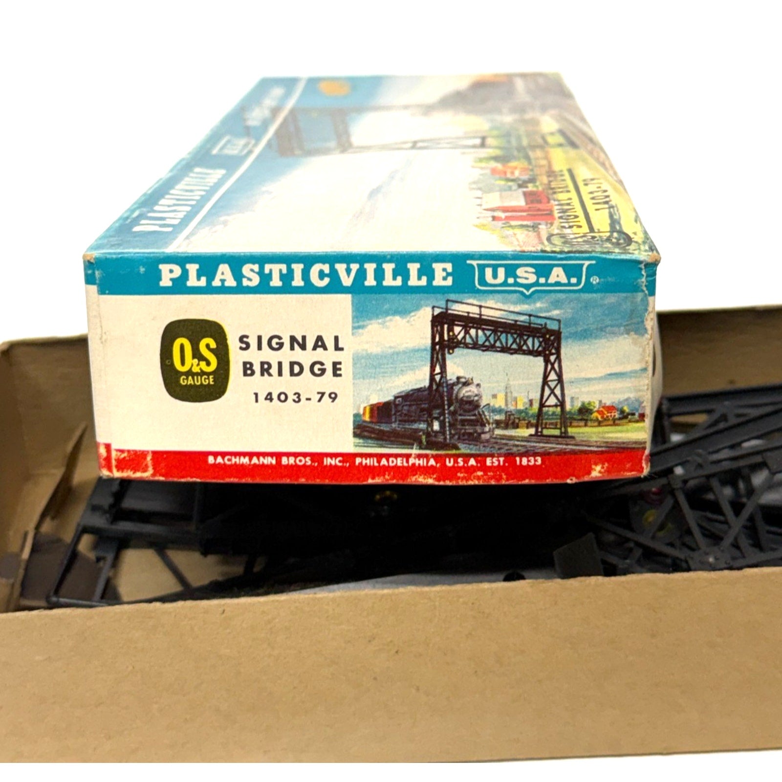 Vintage Plasticville USA O Gauge Signal Bridge 1403-79 Train Boxed Kit Bachmann