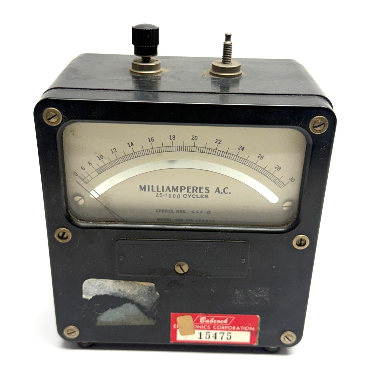 Vintage Weston Model 433 Milliammeter AC 25-1000 Cycles Analog Test Meter