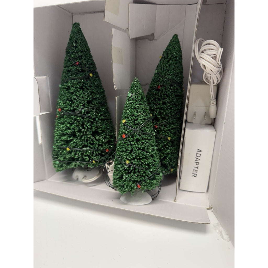 VINTAGE NOS DEPT 56 GENERAL VILLAGE ACCESSORY "TWINKLING LIT TREES" #52823