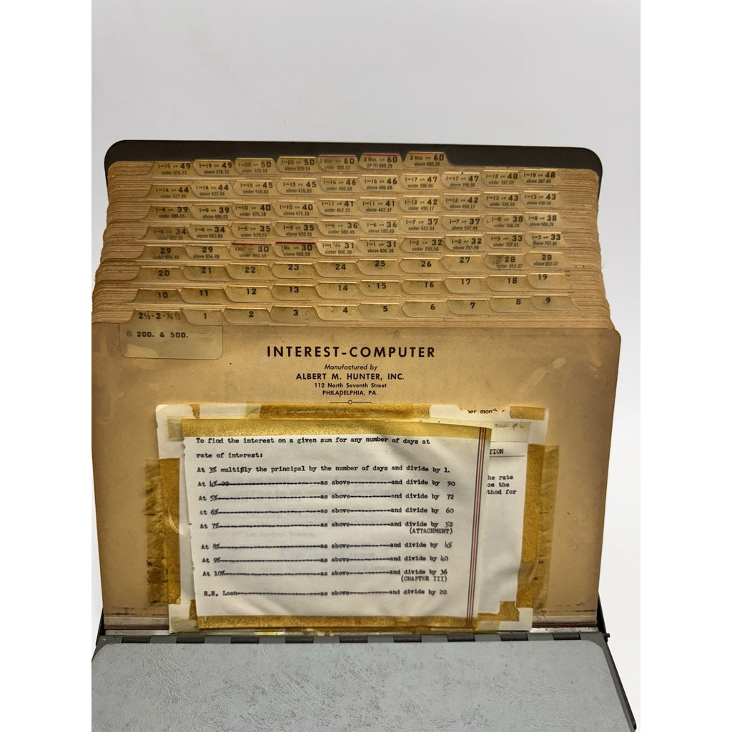 VINTAGE RARE 1966 Hunter Interest Computer to Calculate Interest or Charges