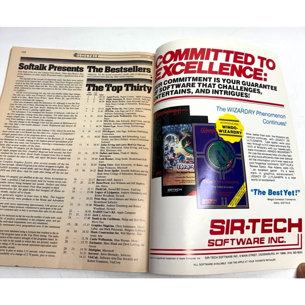 Vintage SOFTALK magazine, August 1984, Volume 4 issue.
