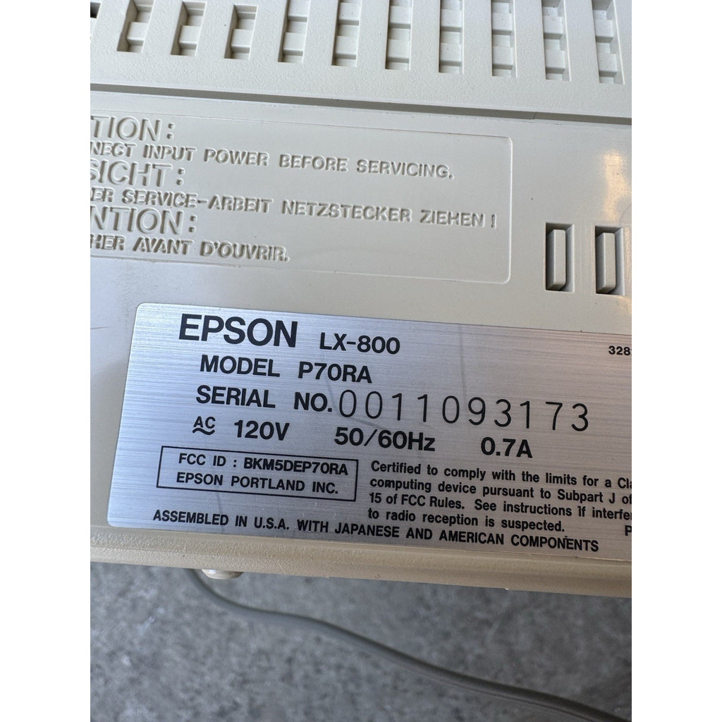 Vintage RARE NOS Epson LX-800 Dot Matrix Printer P70RA Made in Japan