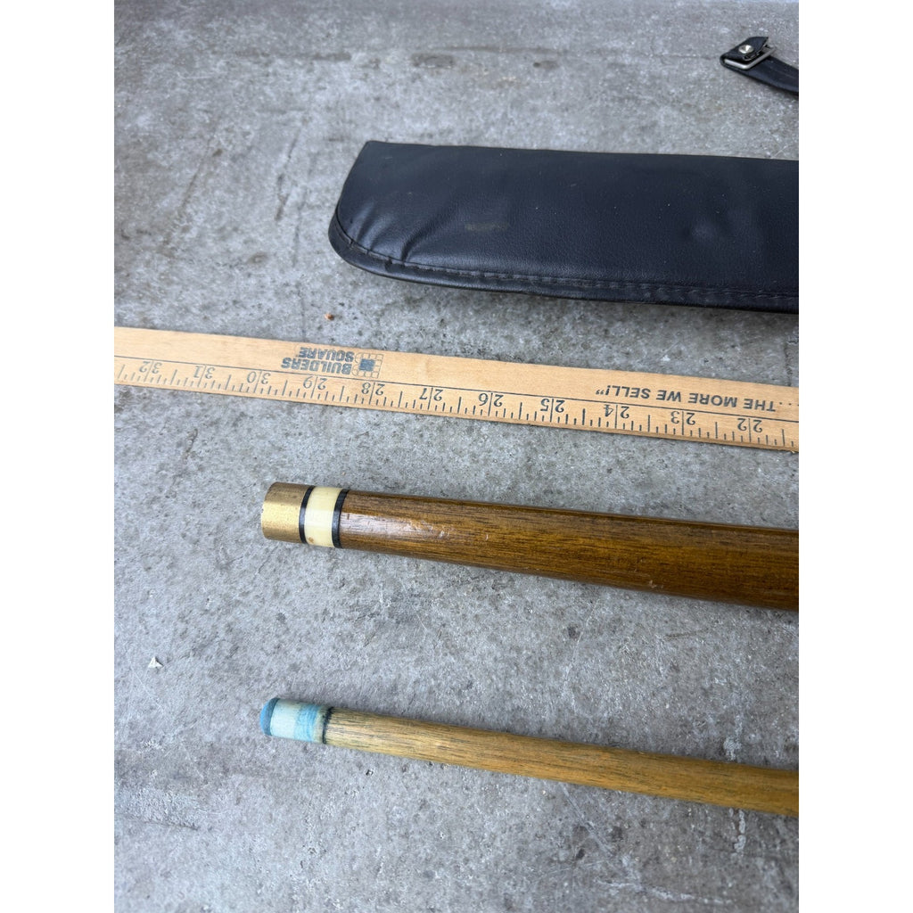 Vintage Blue Diamond Cue 2 Piece Pool Stick With Case