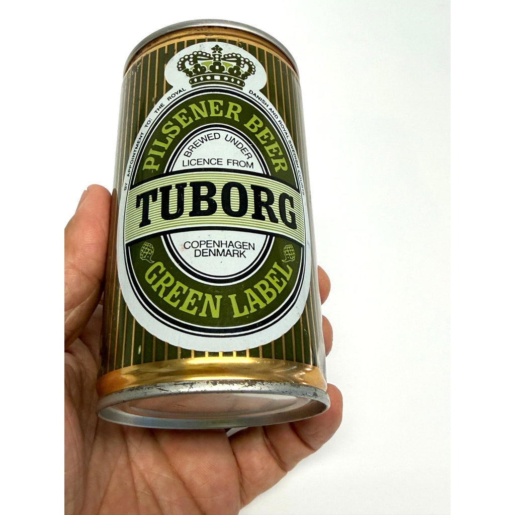 Vintage TUBORG Pilsener Beer Green Label Vintage Steel Beer Can Pull Tab , 12 OZ