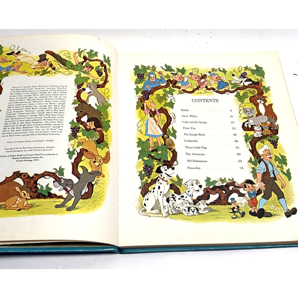 Vintage 1971 The Walt Disney Treasury Illustrated Book 10 Classic Stories