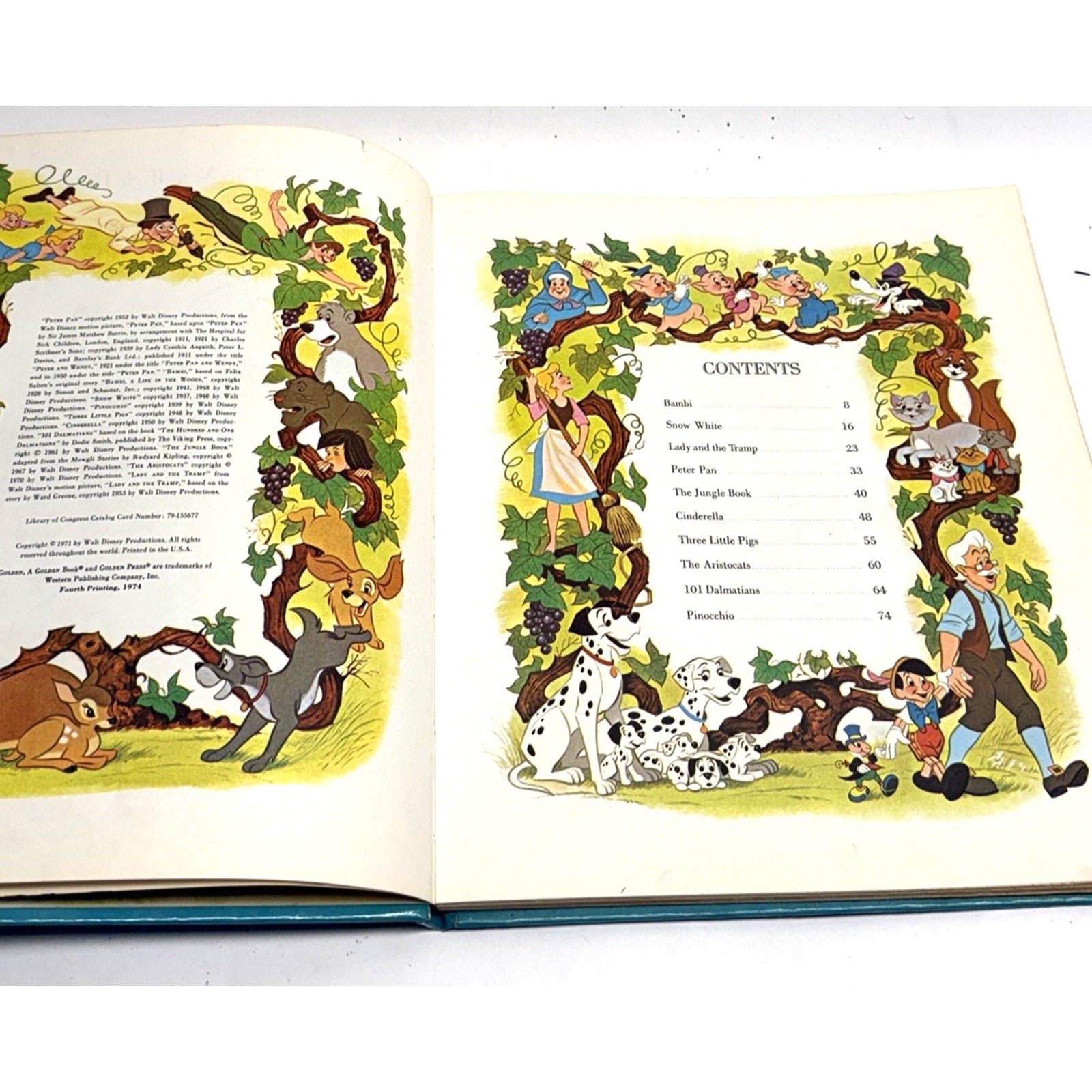 Vintage 1971 The Walt Disney Treasury Illustrated Book 10 Classic Stories