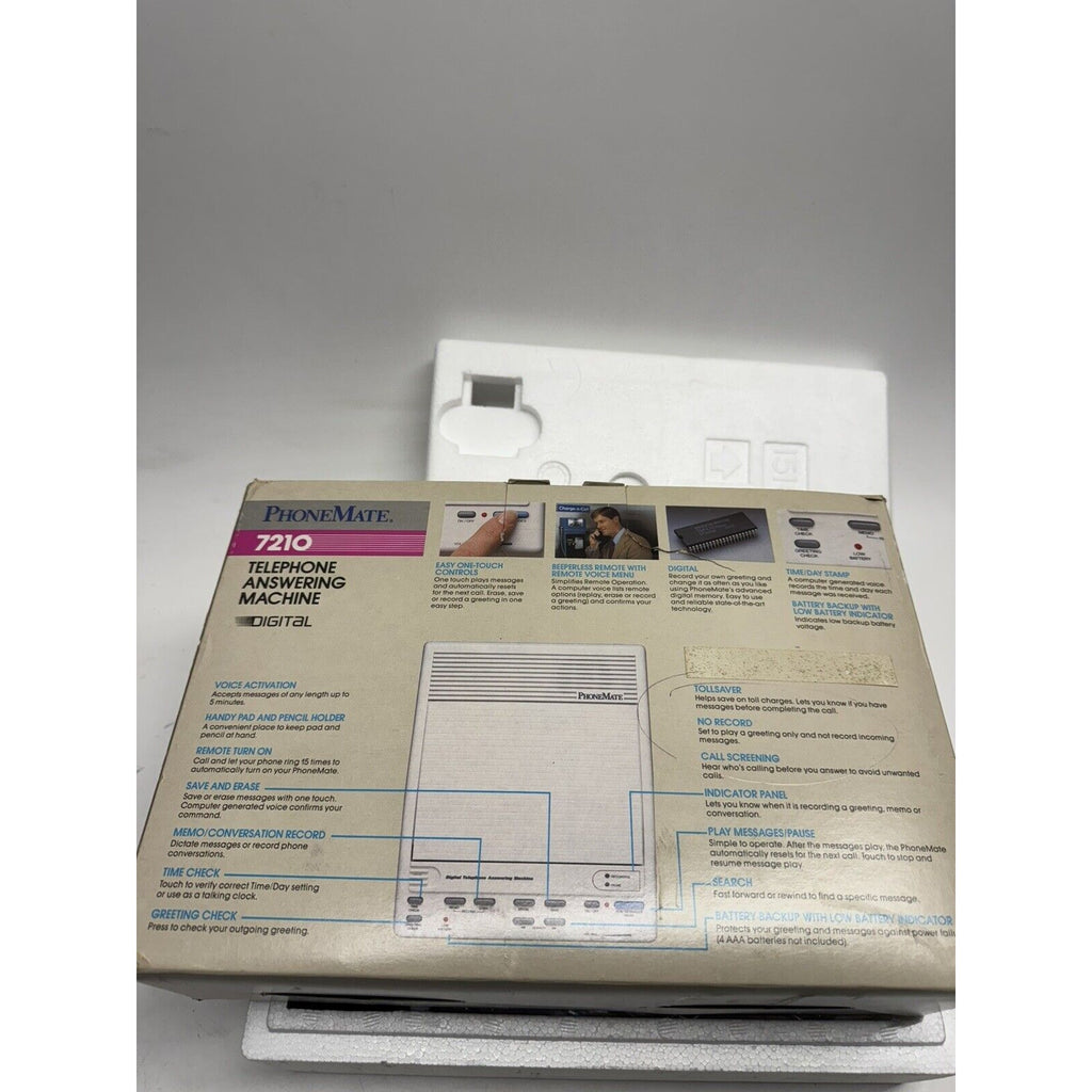 VINTAGE NOS SEALED PHONE MATE TELEPHONE 7210 ANSWERING MACHINE