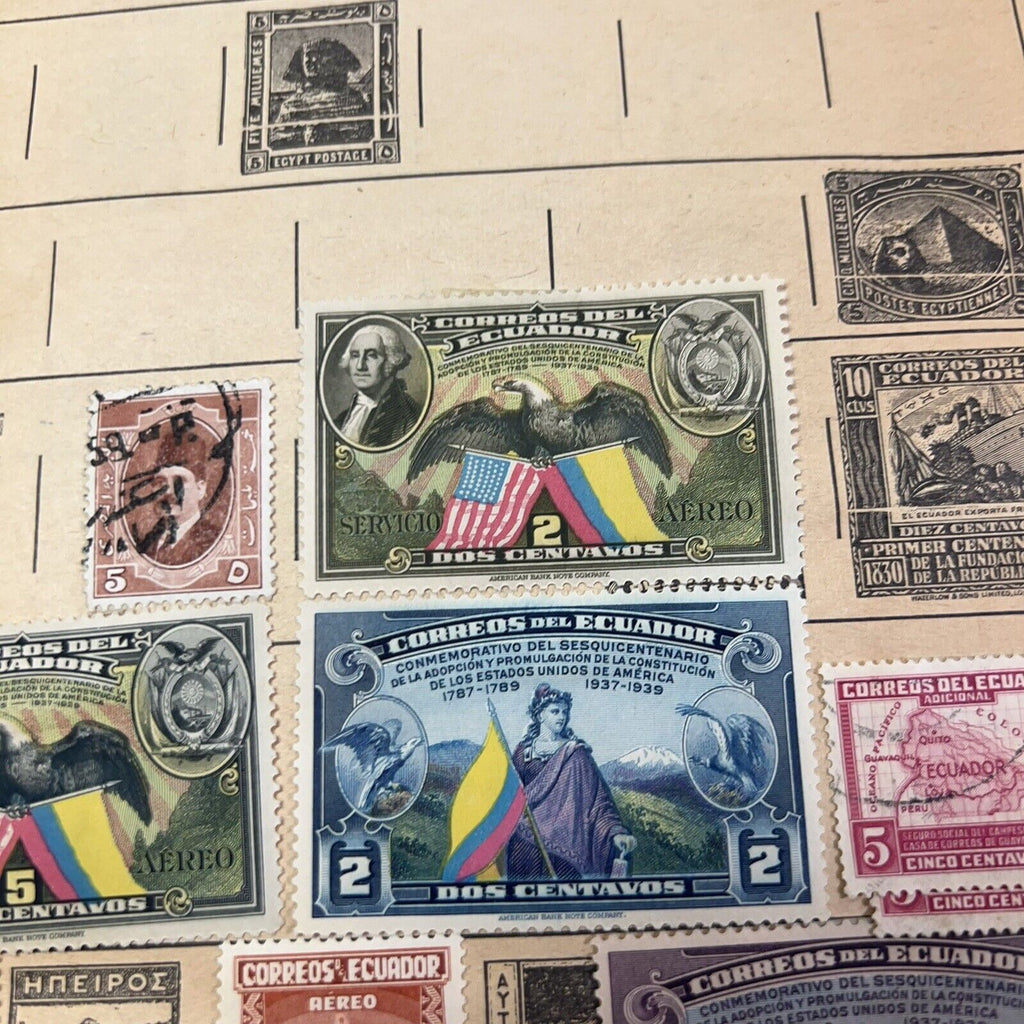 RARE VINTAGE PLANTERS PEANUTS MR. PEANUT POSTAGE STAMPS OF THE WORLD BOOK 1940S