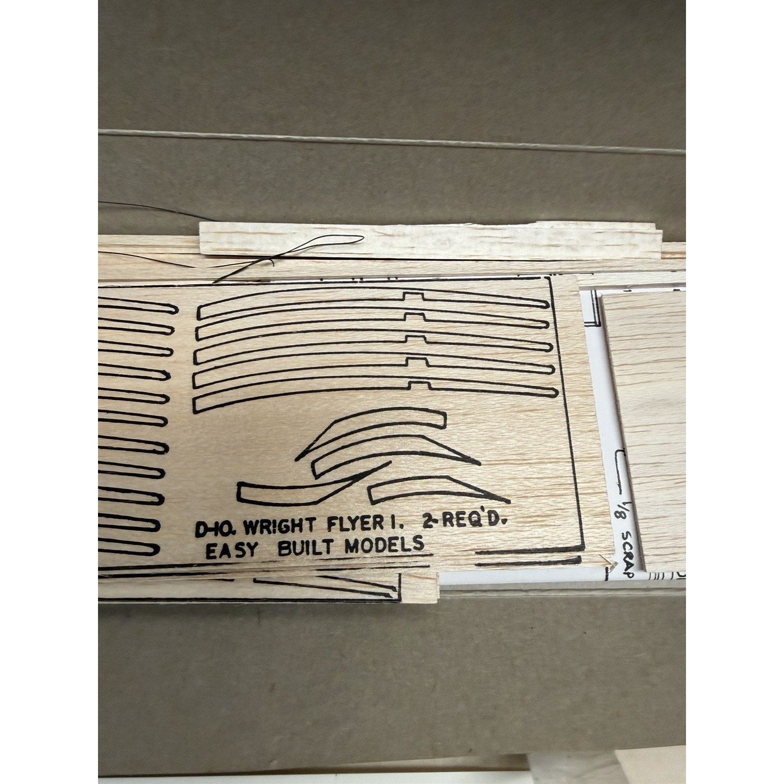 VTG NOS Wright Flyer 1 1903 Museum Model Series D-10 Balsa Wood Kit 1/20 Scale