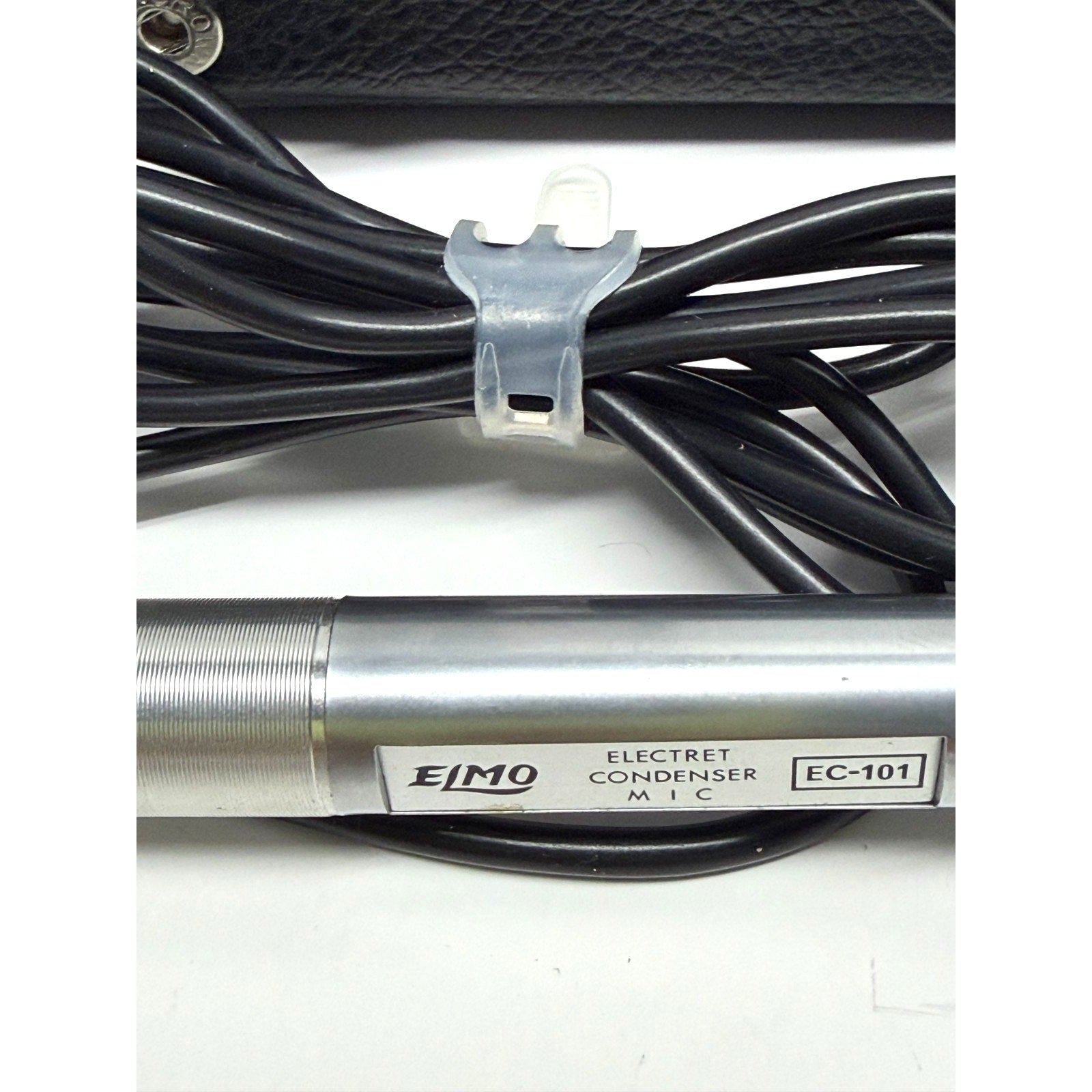 Vintage Elmo EC-101 Silver Electret Condenser MIC Microphone With Case