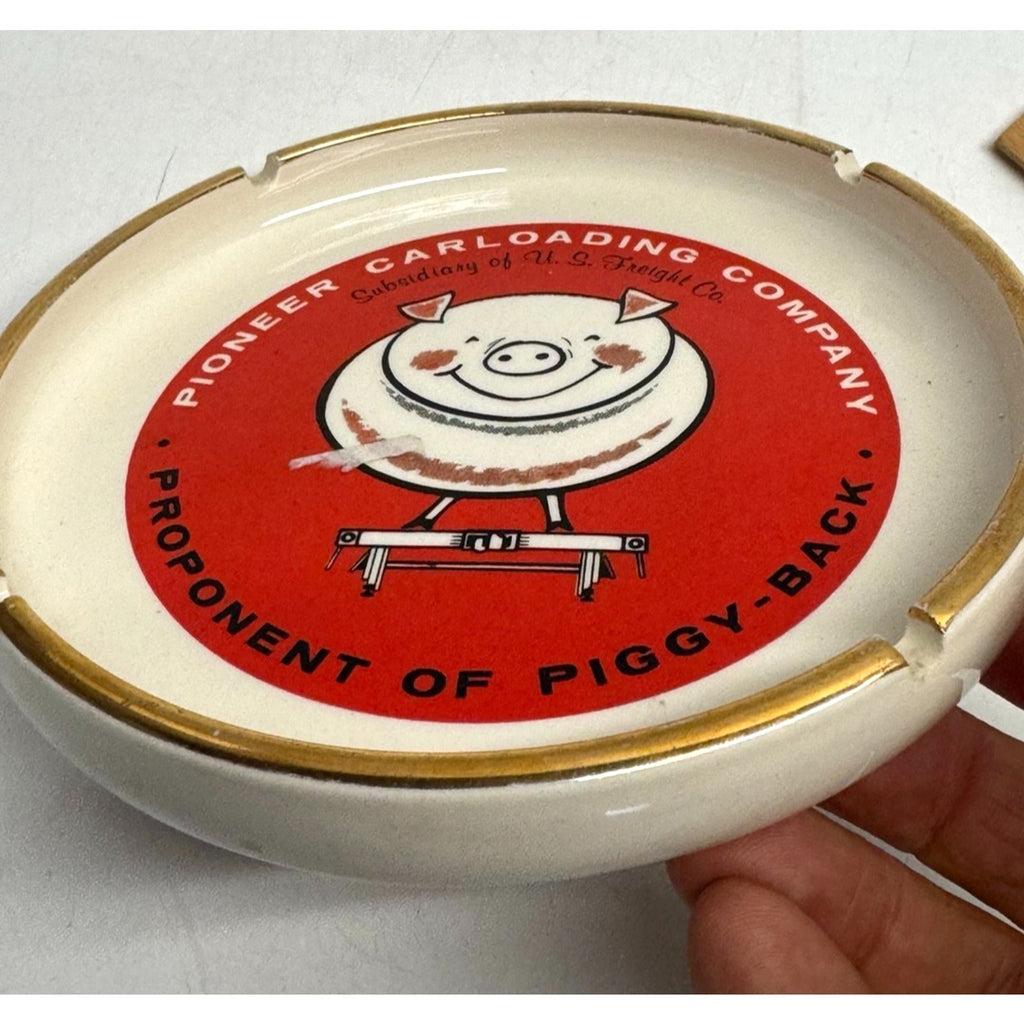 Vintage Pioneer Carloading Company Piggy-Back Ashtray