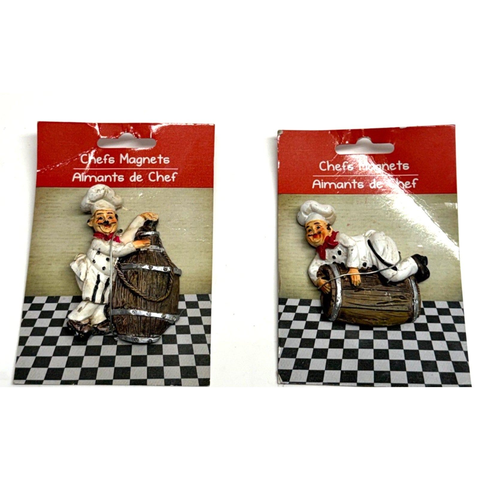 Vintage FACTORY SEALED Lot of 2 - Chef Refrigerator Magnets – Aimants de Chef