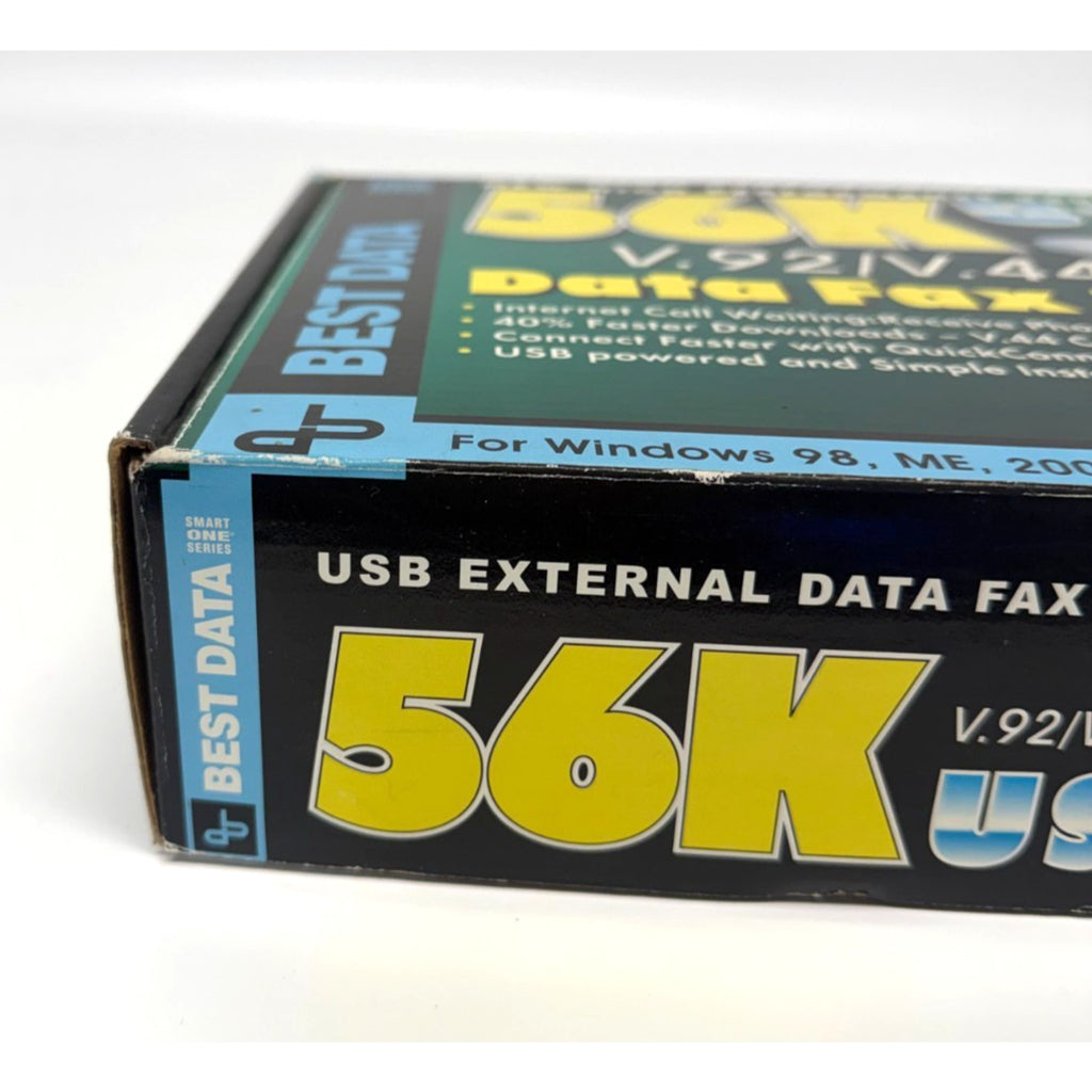 Vintage Best Data 56K USB V.92 V.44 External Data Fax Modem 56USBSL Win 98 XP