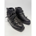 Vintage NOS Henke Switzerland Black Leather Ski Boots Size Appr 10.5