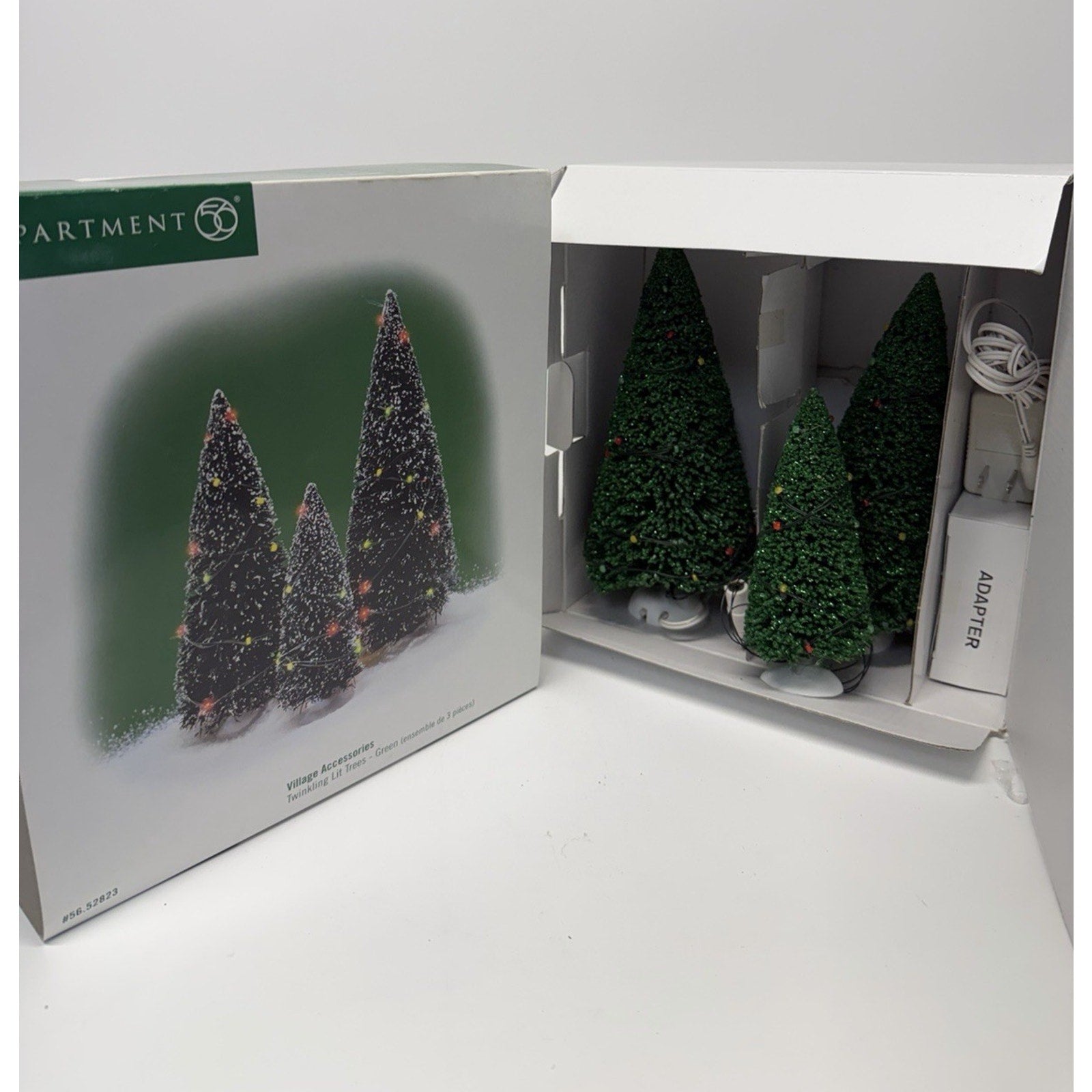VINTAGE NOS DEPT 56 GENERAL VILLAGE ACCESSORY "TWINKLING LIT TREES" #52823