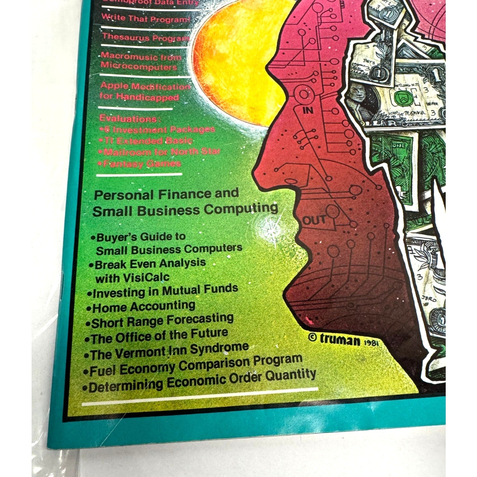 Vintage 1981 MAY CREATIVE COMPUTING MAGAZINE - FINANCE & BUSINESS FRONT COVER