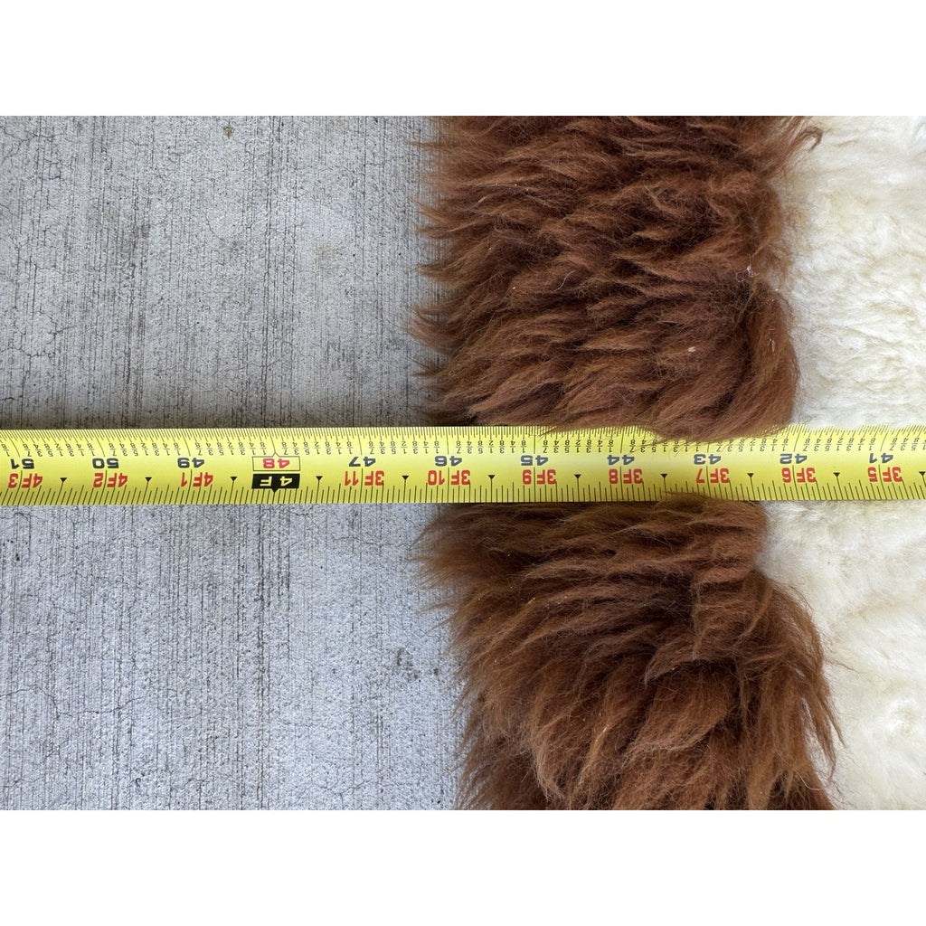 Vintage RARE Alpaca Llama Fur Throw Rug Handmade Wall Hanging Tapestry 60”X 46"