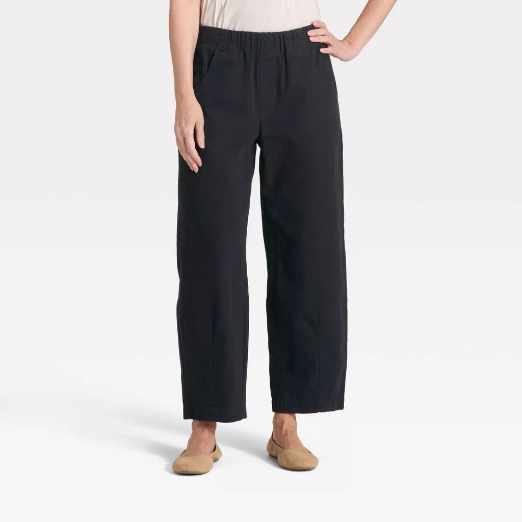 Women'S Mid-Rise Barrel Leg Pull-On Pants