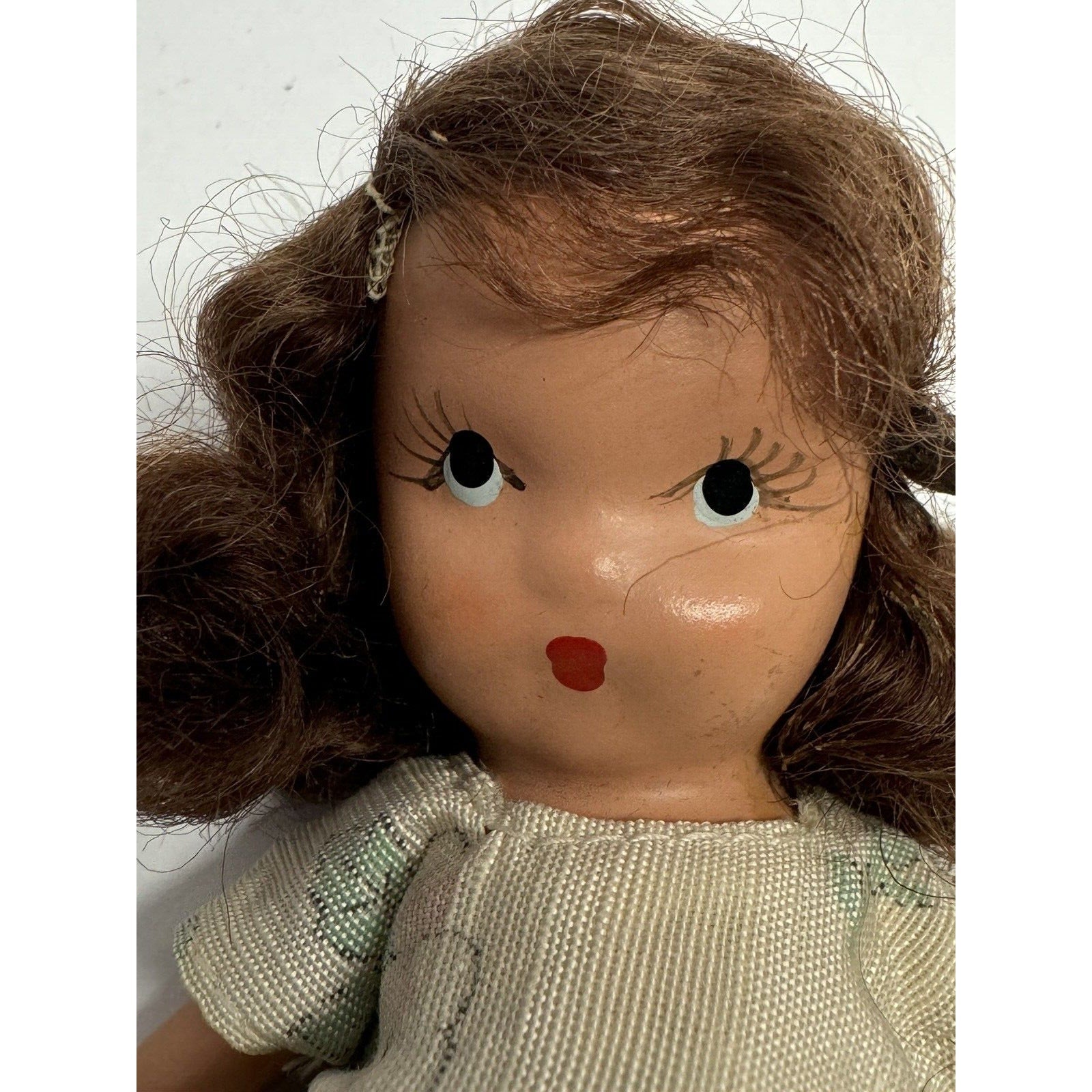 Vintage 1950s Nancy Ann Story Book Bisque Doll 5.5" Brown Hair