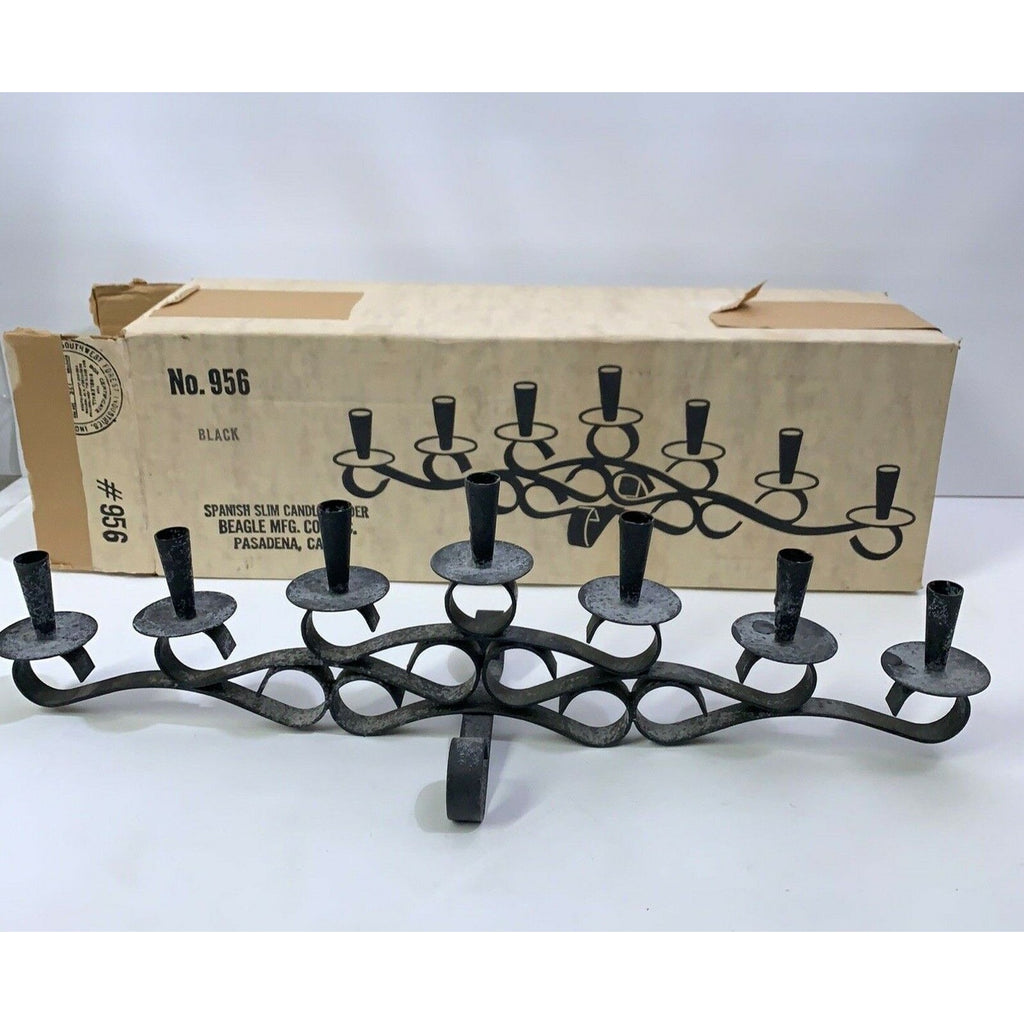 Vintage SPANISH SLIM CANDLE HOLDER BLACK BEAGLE MFG. CO., INC. USA