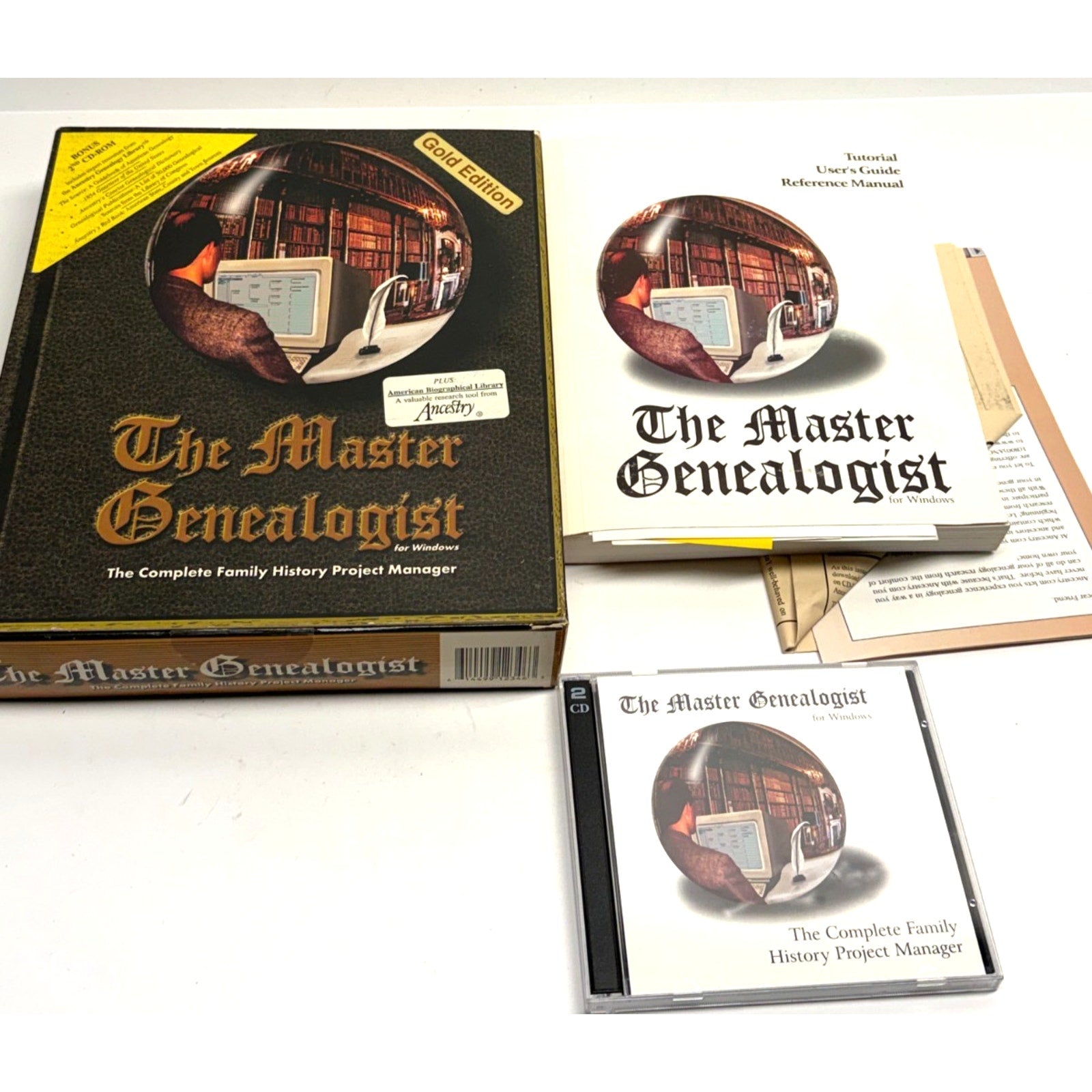 Vintage The Master Genealogist Gold Edition CD with Manuals