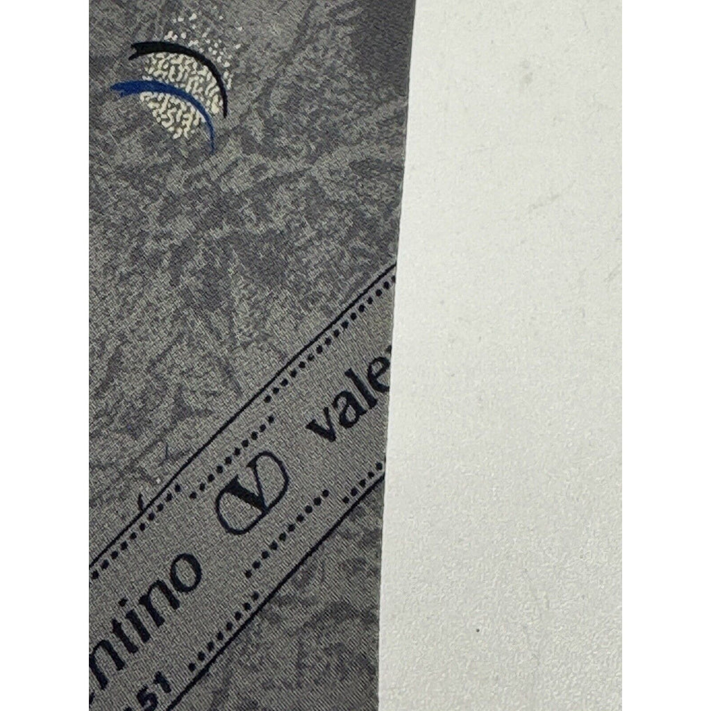 Vintage Valentino 100% Silk Tie # 4151 Gray Marble Made in Italy