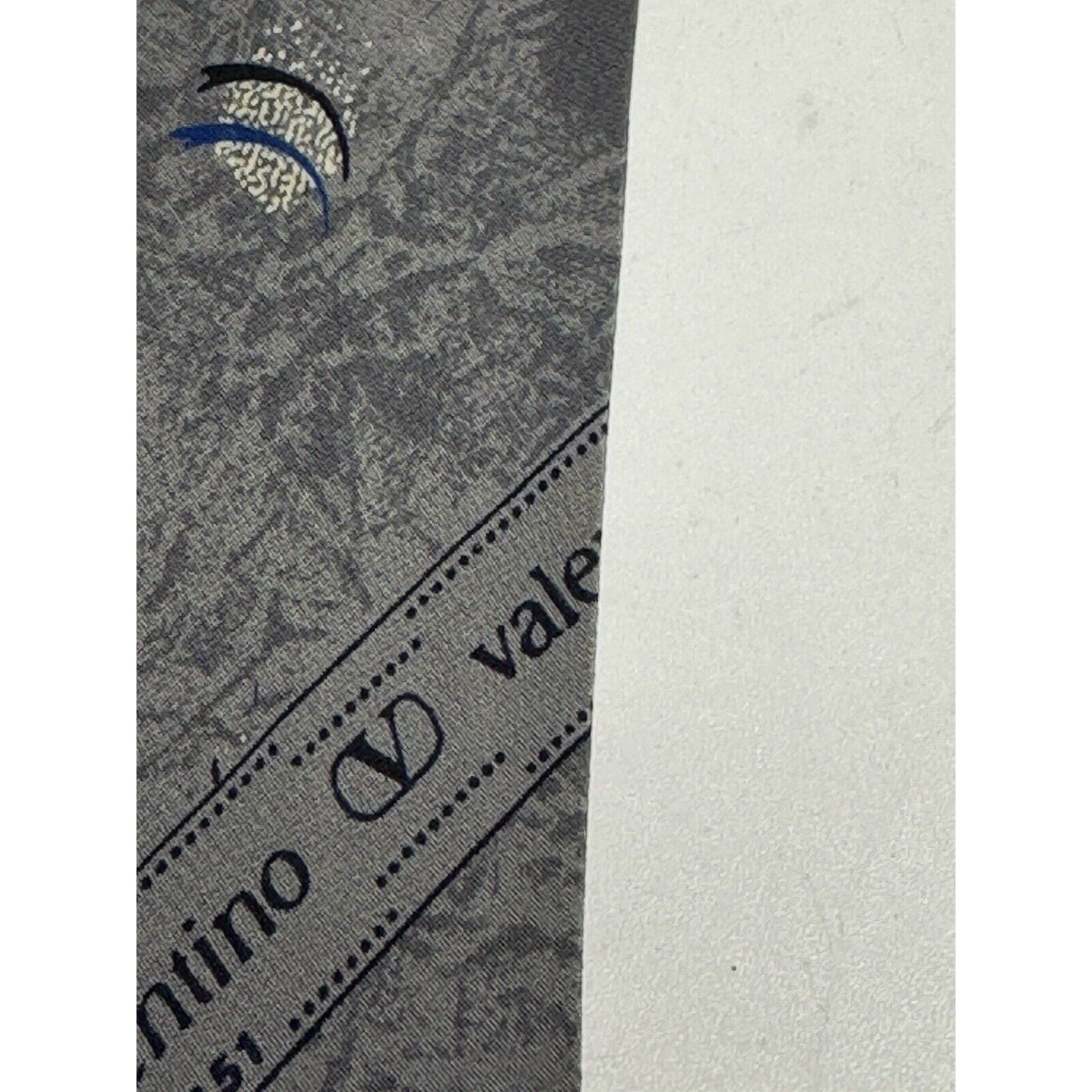 Vintage Valentino 100% Silk Tie # 4151 Gray Marble Made in Italy