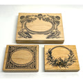 VINTAGE NEW Lot of 3 Wood Rubber Stamp Lot PSX K-413 K-484 Wreath Frames