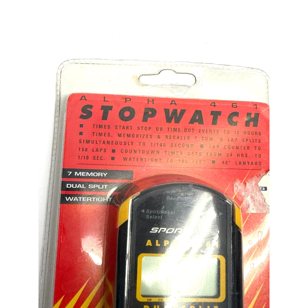 Vintage Sportline Alpha 461 Dual Split Stopwatch Timer 7 Memory Sealed