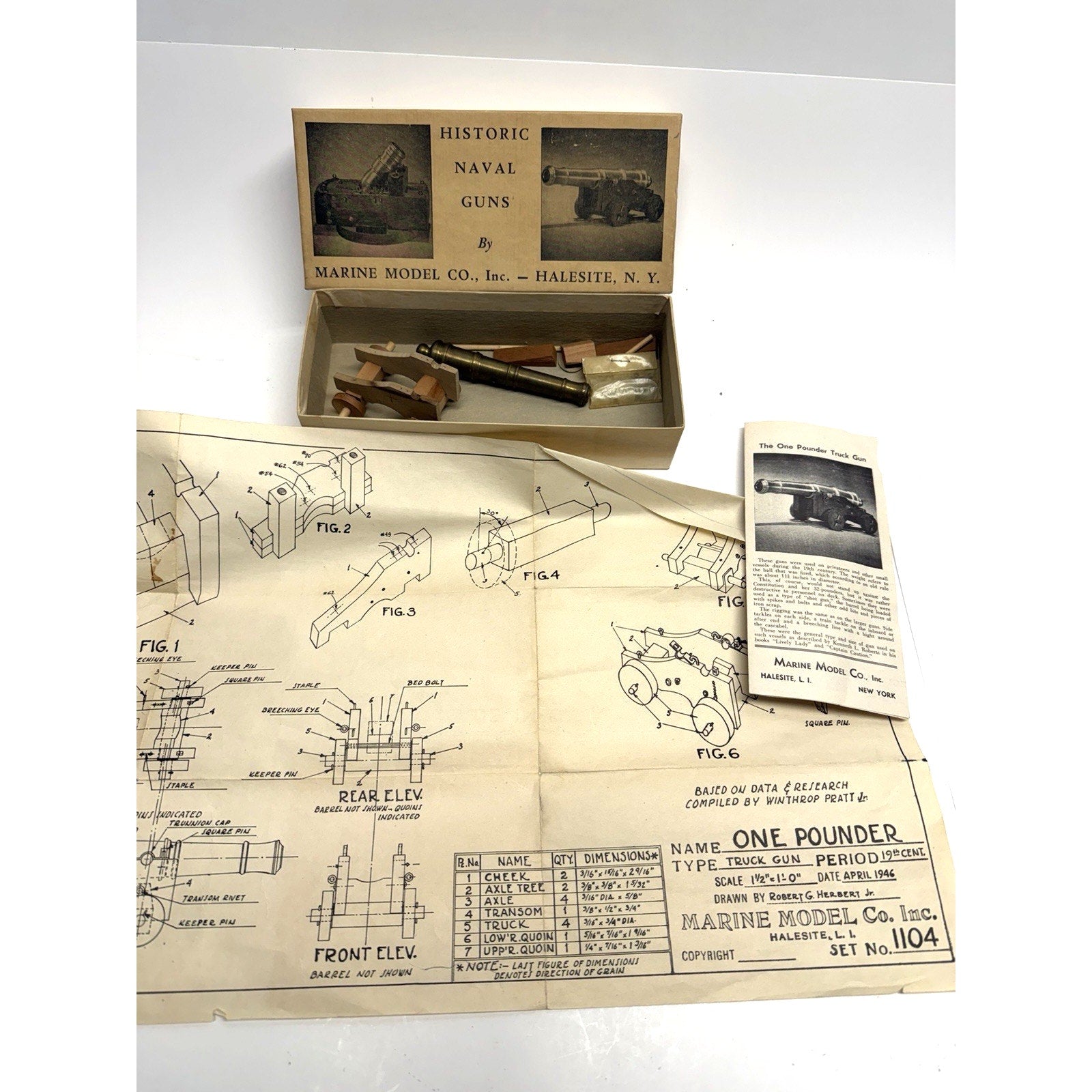 VINTAGE NOS Marine Model Co. GUNS OF HISTORY #1104 "One Pounder"