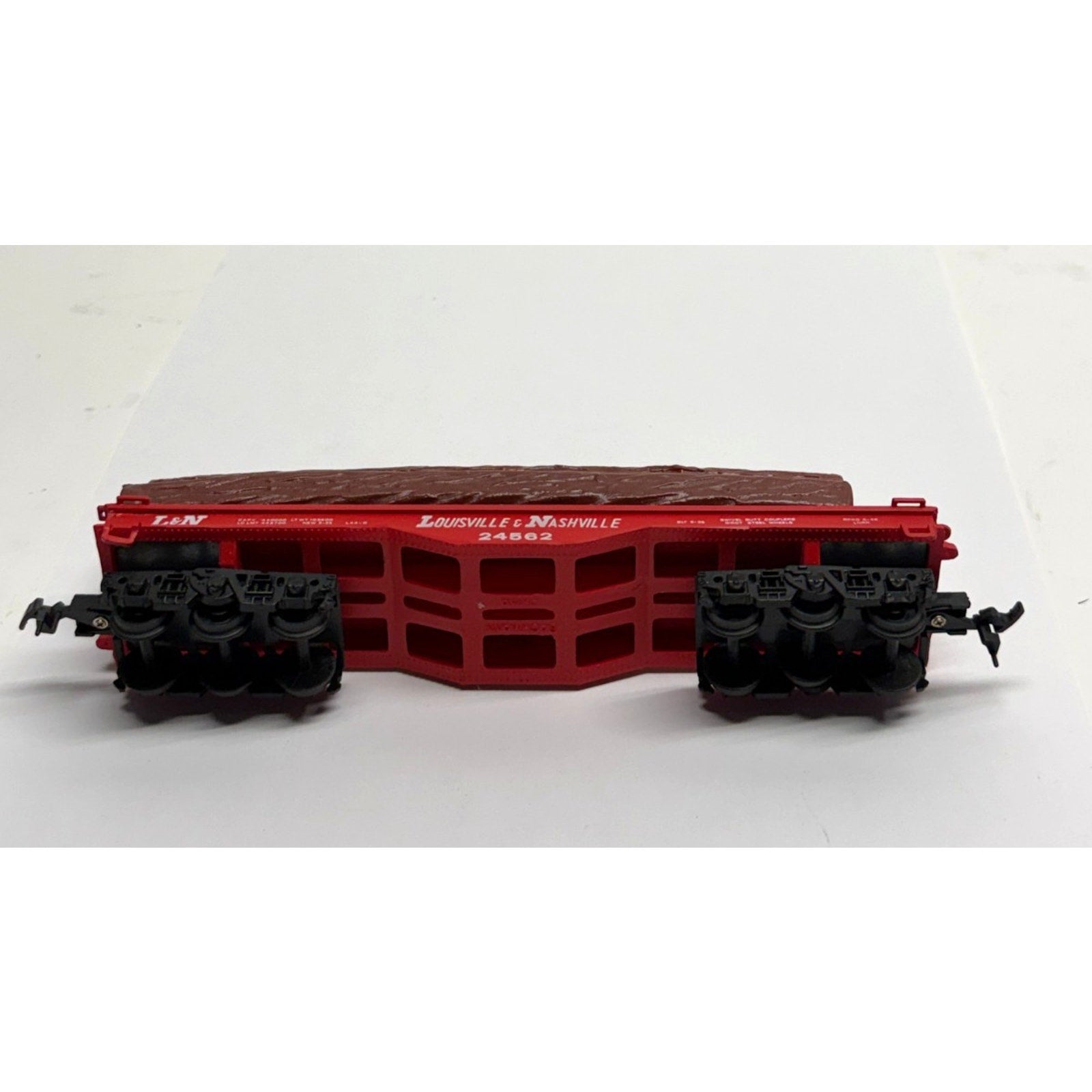 Vintage NOS Bachmann HO Louisville Nashville 24562 Flat Logging Car with Logs