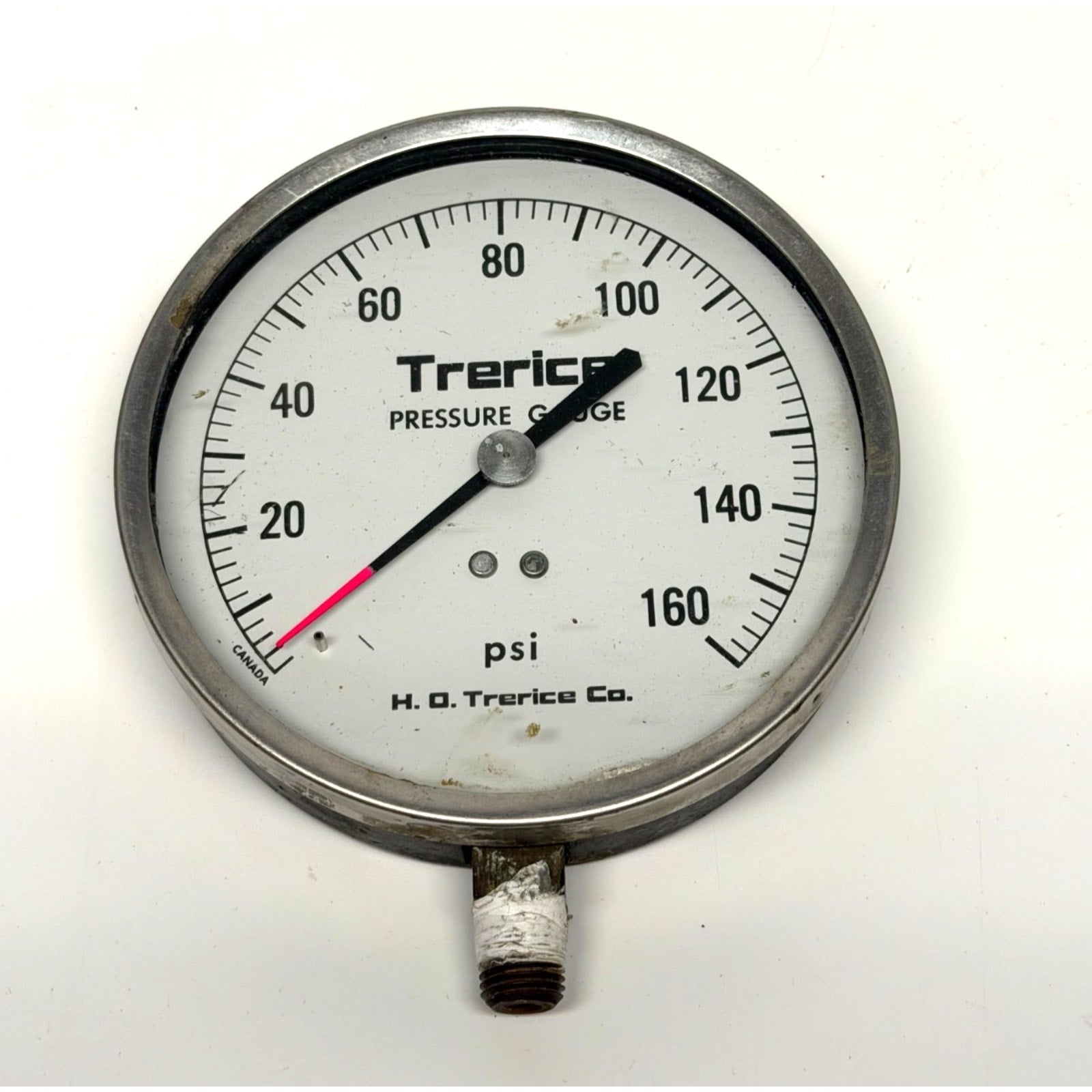 Vintage Trerice 160 PSI Pressure Gauge 4.5 Inch Dial Heavy Duty
