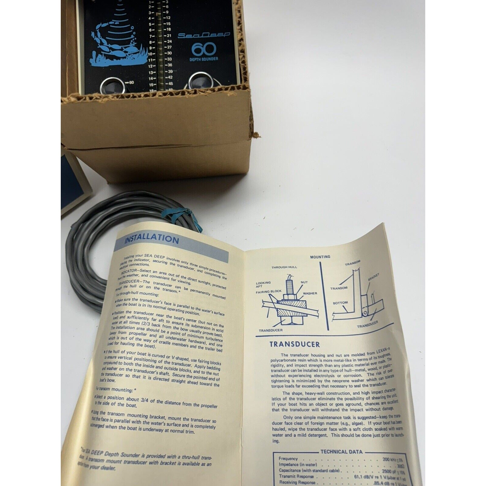 VINTAGE NOS Sea Deep Depth Sounder Model 60 - RARE / NEW IN BOX