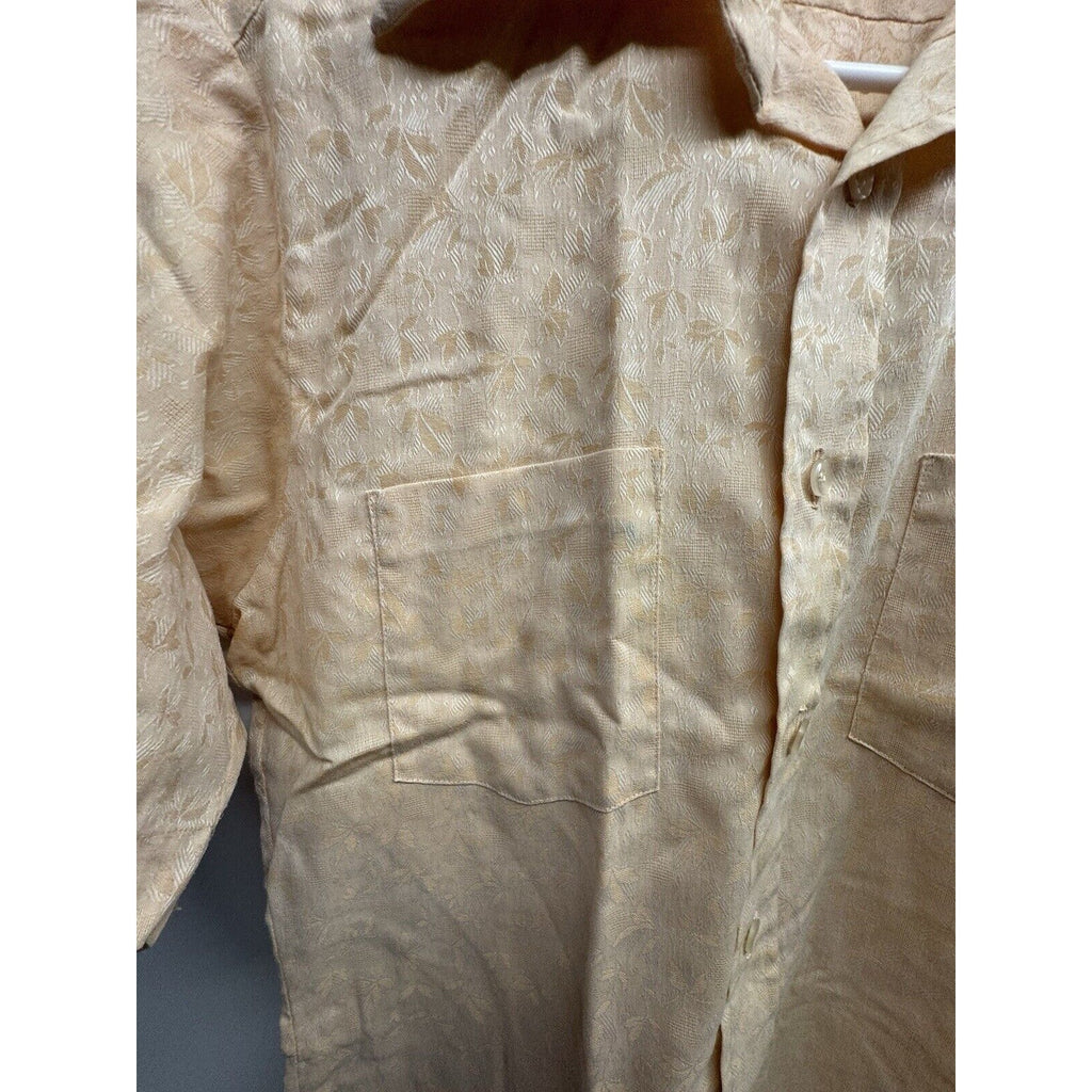 Vintage Sears Perma-Press Medium SHORT Sleeve SHIRT Wide Collar MADE IN JAPAN