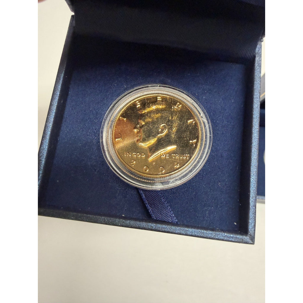 Lot of 3 vintage new 2004-P Gold Plated Kennedy Half Dollar in Monetary Exchange