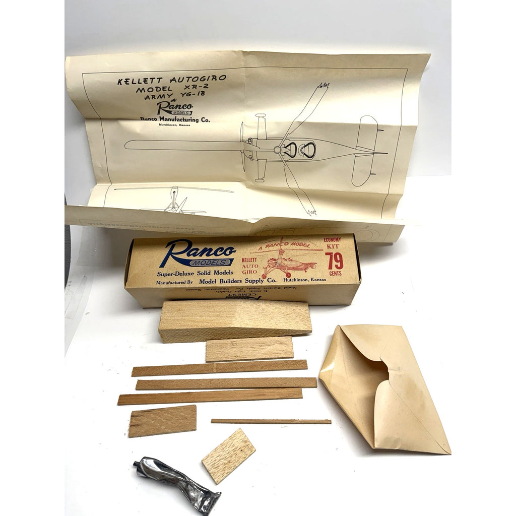 VINTAGE NOS 50s Ranco Models Kellet Auto Giro Airplane Kit by Model Builders Sup