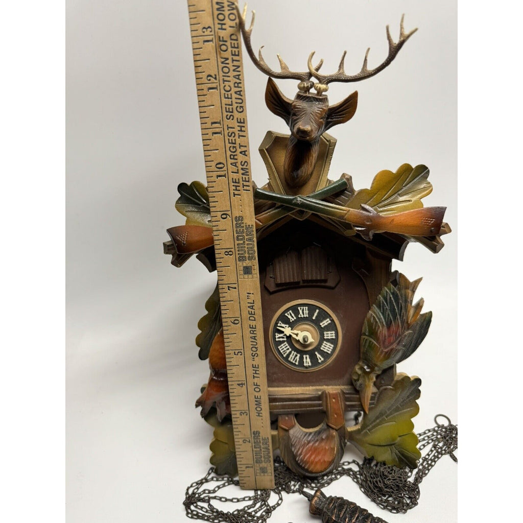 Vintage Cuendet Musical Swiss Chalet Cuckoo Clock Hunting Danube UNTESTED