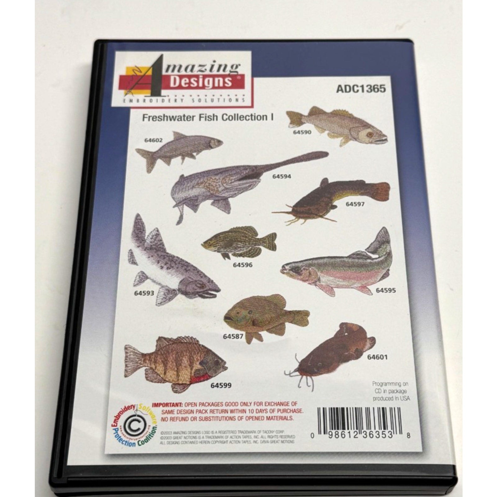 Vintage NEW Amazing Designs Floppy Disk ADC1365 FreshwaterFish Collection 1