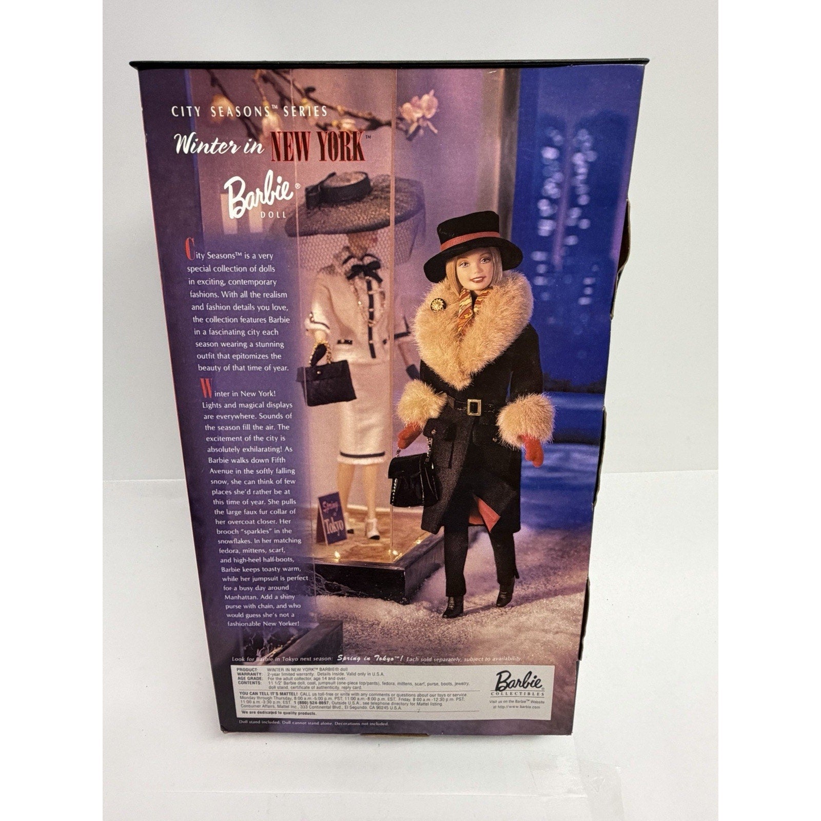 VTG BARBIE WINTER IN NEW YORK DOLL - Mattel 1998 City Seasons Winter Collection