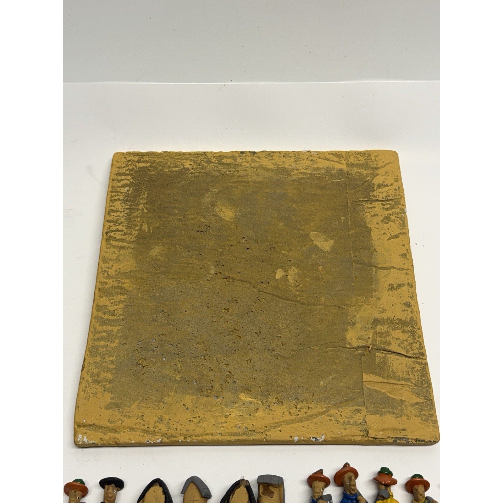 Vintage Handmade Painted Crafted Brazilian Chess Set Clay 32 Figurines