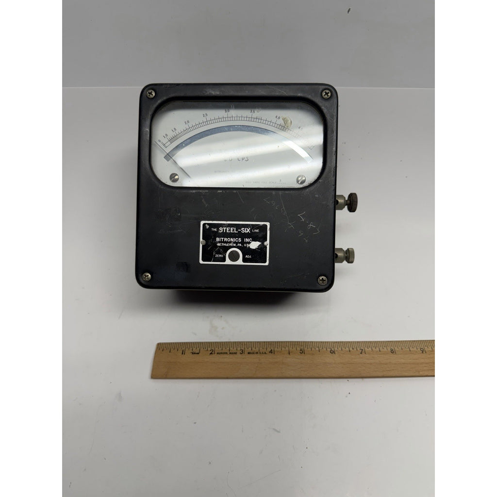 VINTAGE BITRONICS STEEL SIX 0-10 AMPS Dc. LAB METER