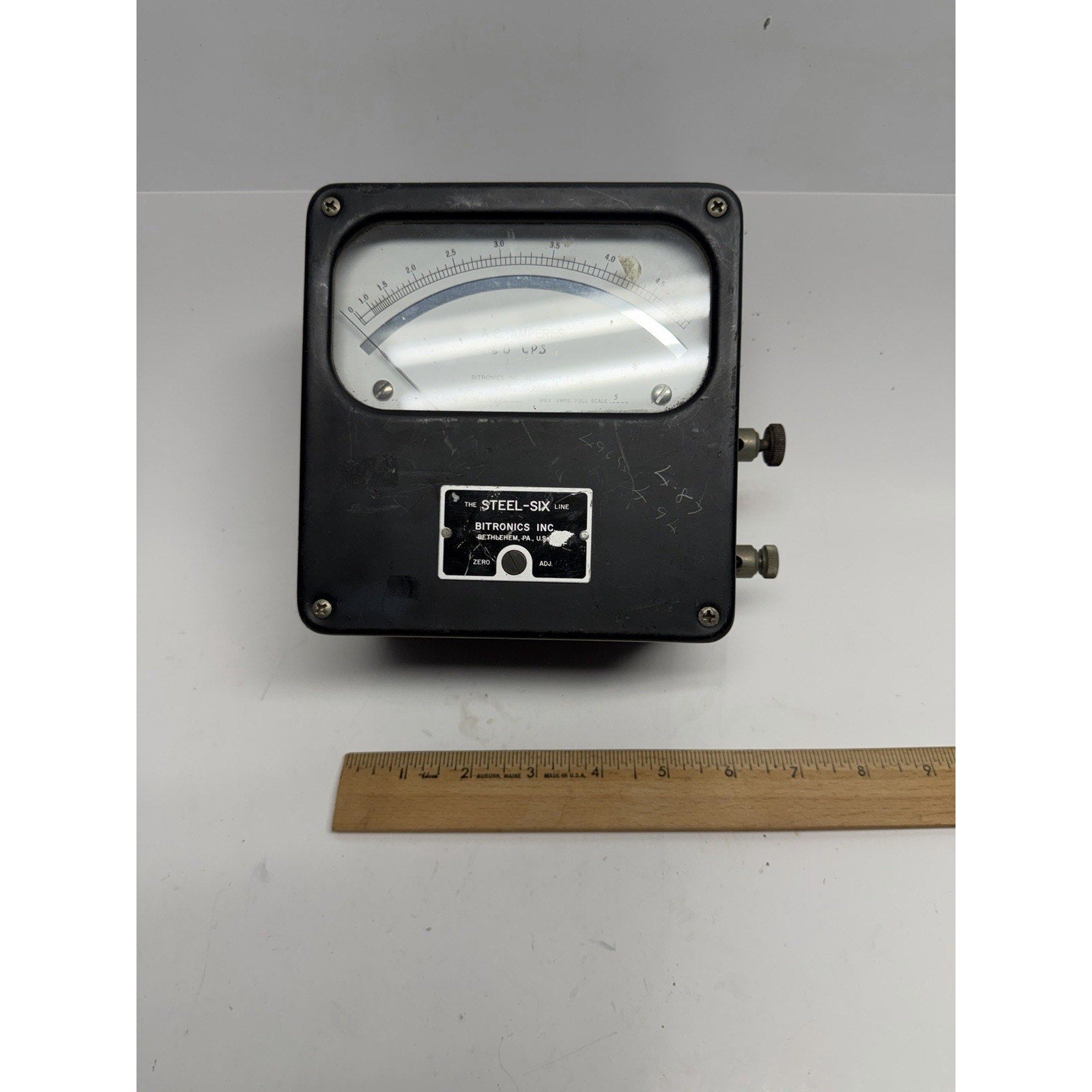 VINTAGE BITRONICS STEEL SIX 0-10 AMPS Dc. LAB METER