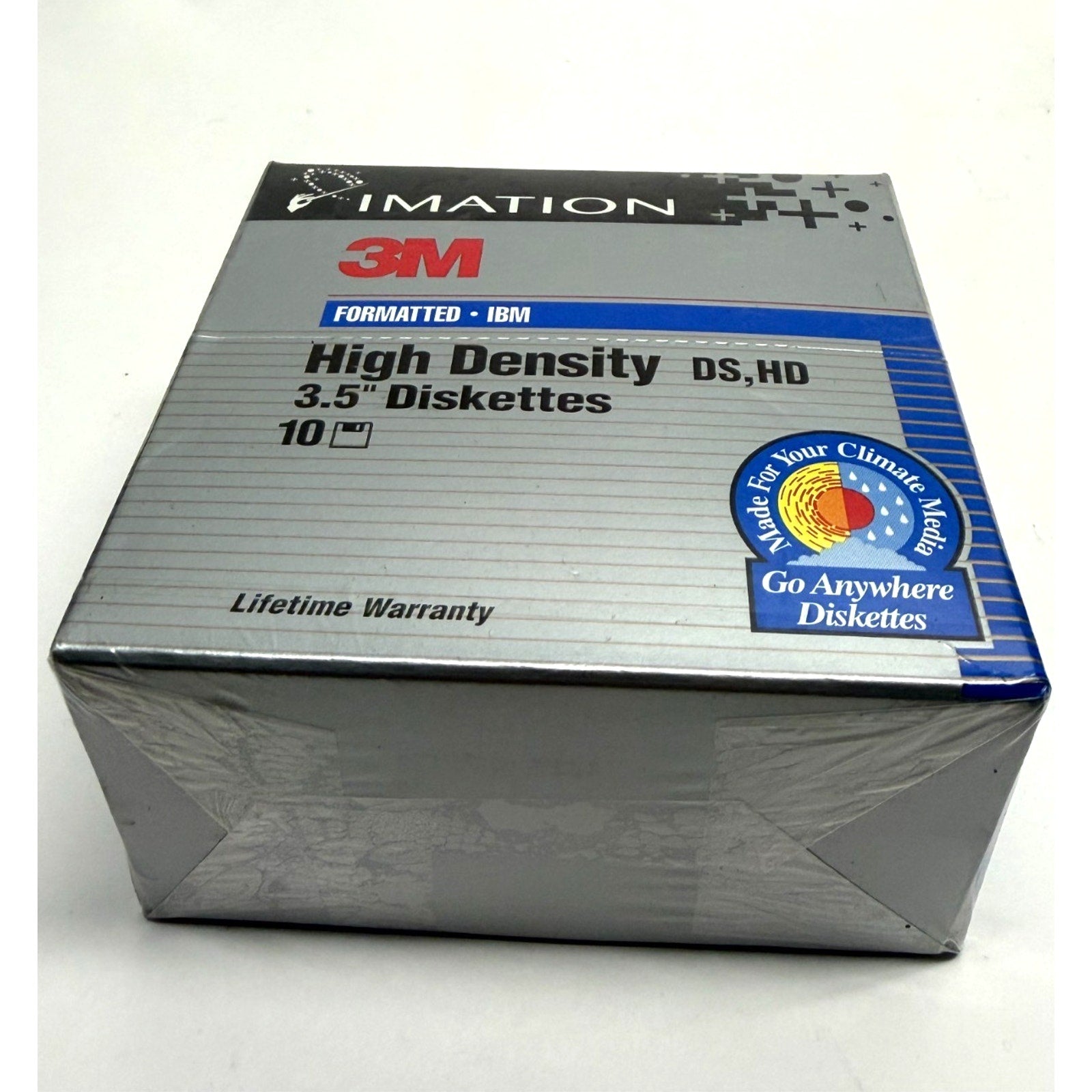 Vintage lot of 10 - 3M High Density 3.5" Diskettes IBM Formatted DS HD NEW!