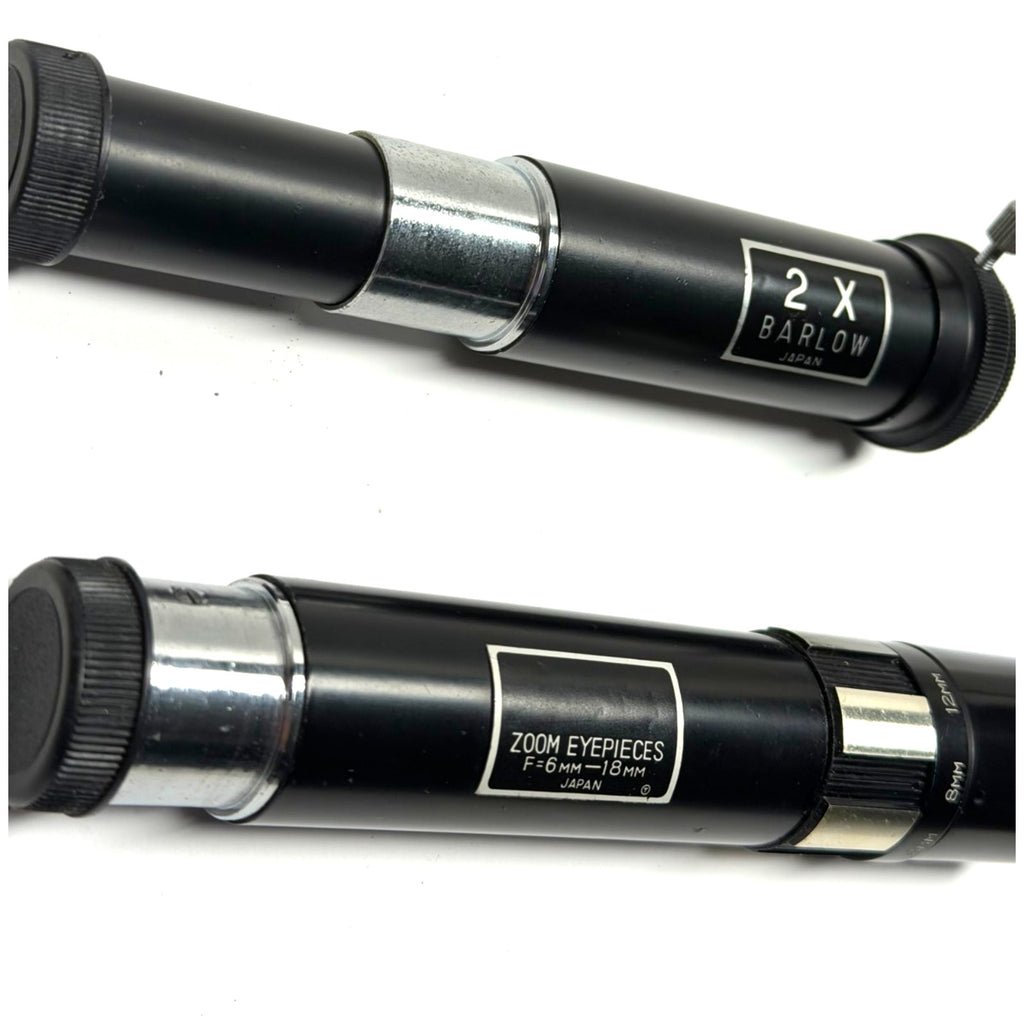 Vintage lot of 2 Telescope Set: 2X Barlow Lens & 6mm-18mm Zoom Eyepiece