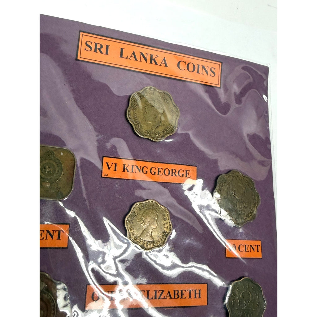 Vintage Ceylon Sri Lanka Coin Set - King George VI & Queen Elizabeth II