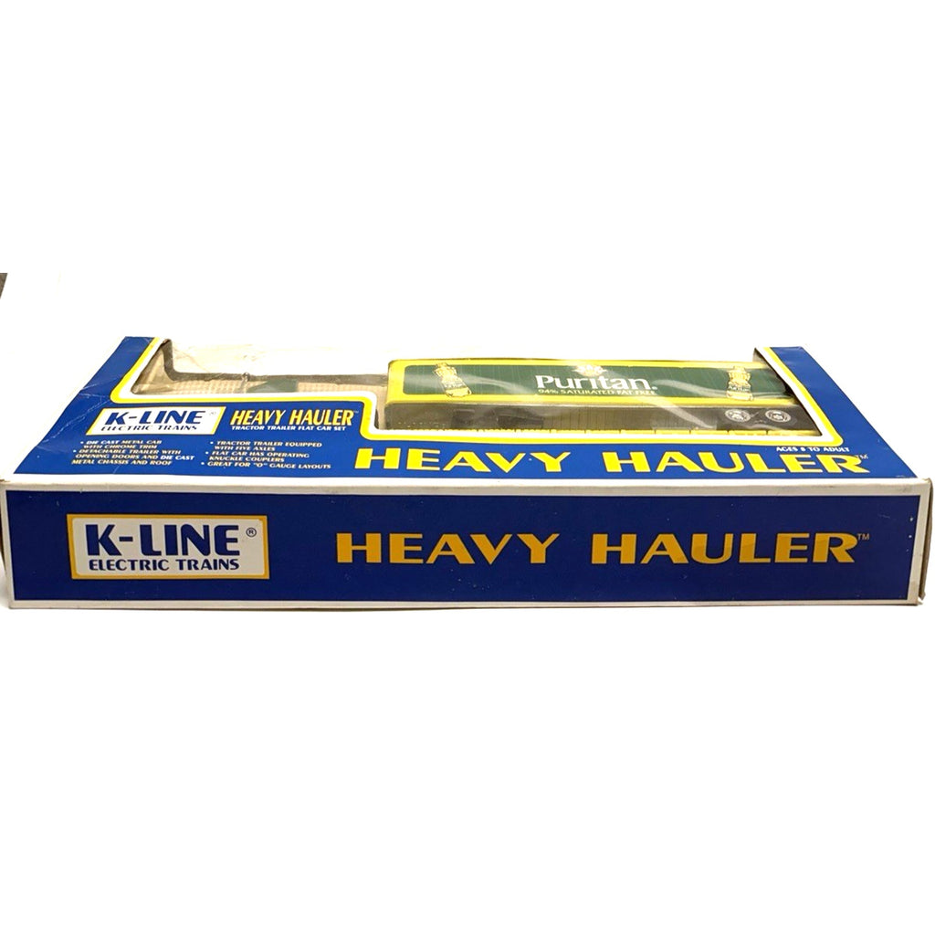 VINTAGE NOS K-LINE O Gauge Heavy Hauler Puritan Tractor Trailor On Flatcar 22050